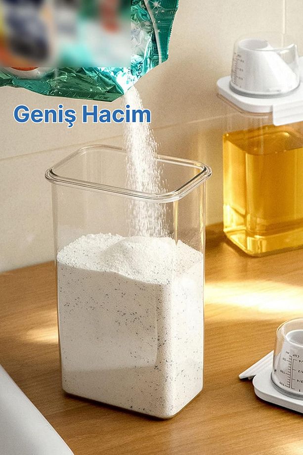 3 Lü Sızdırmaz Depolama Deterjan Saklama Kutusu-deterjan Etiketi Hediyeli 1100 ml 1800 ml 2300 ml - 6