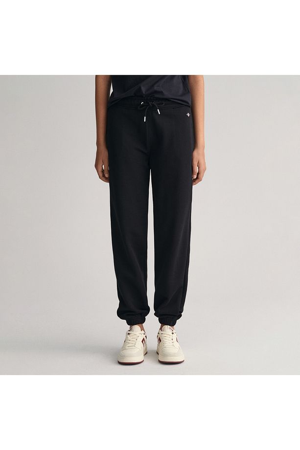Kadın Siyah Relaxed Fit Logolu Eşofman Altı - 4