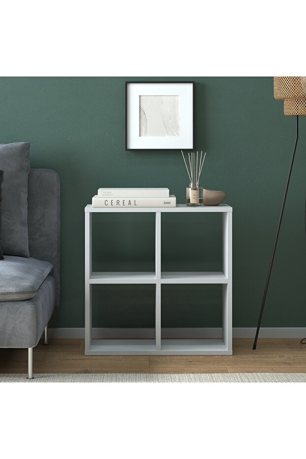 Cube Kitaplık Beyaz - 4