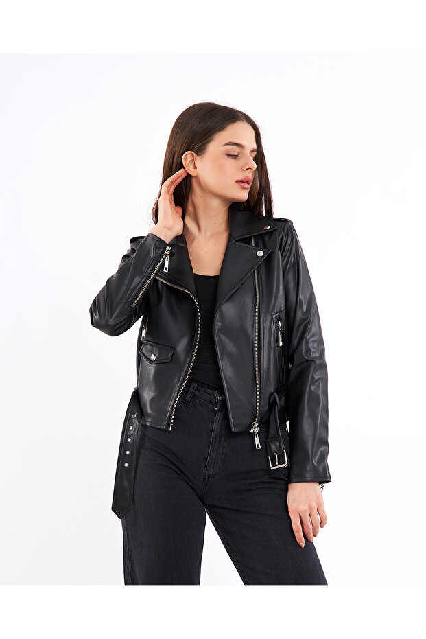 Biker Deri Ceket - 1