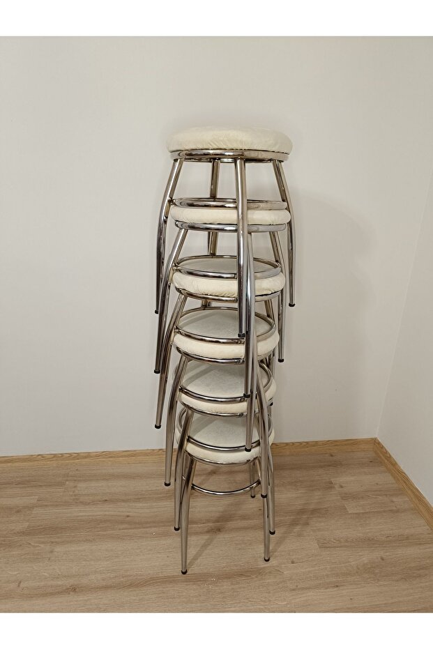 Tabure, Bar Taburesi, 6 Adet Tabure, Metal Ayaklı Tabure, Iç Içe Geçebilen Tabure, Altılı Tabure - 5