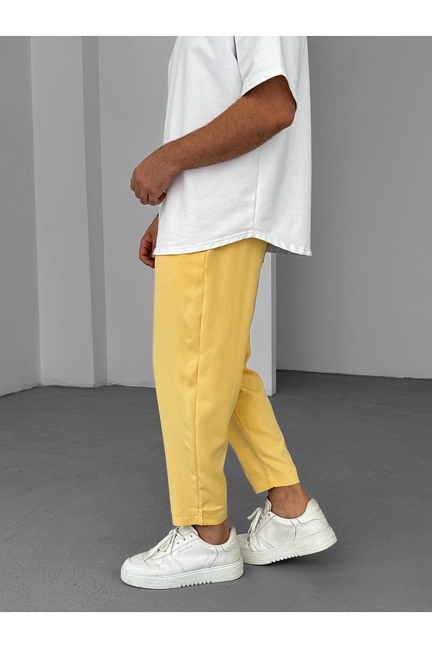 Sarı Bol Kesim Basic Pantolon BY-319 - 5