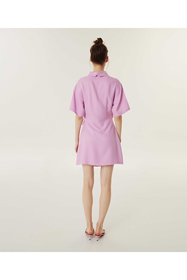 Çift parça görünüm cutout elbise - 6