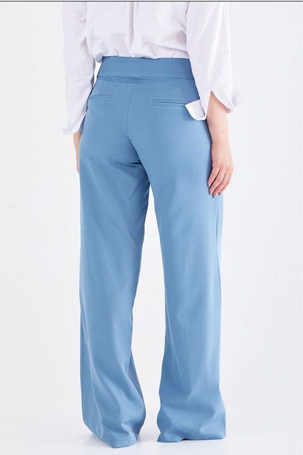 59056 Önden Çift Düğmeli Bol Paça Pantolon Qys Pantolon 59056 #23-04# - 3