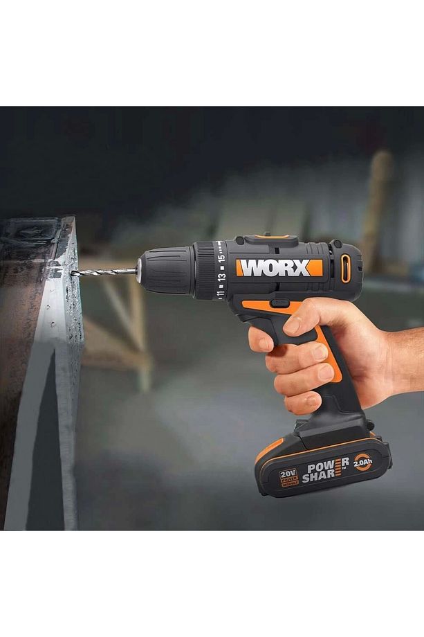 Wx108 20volt/2.0ah. Li-ion Çift Akülü Profesyonel Şarjlı Matkap - 7