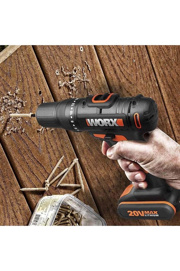 Wx108 20volt/2.0ah. Li-ion Çift Akülü Profesyonel Şarjlı Matkap - 4