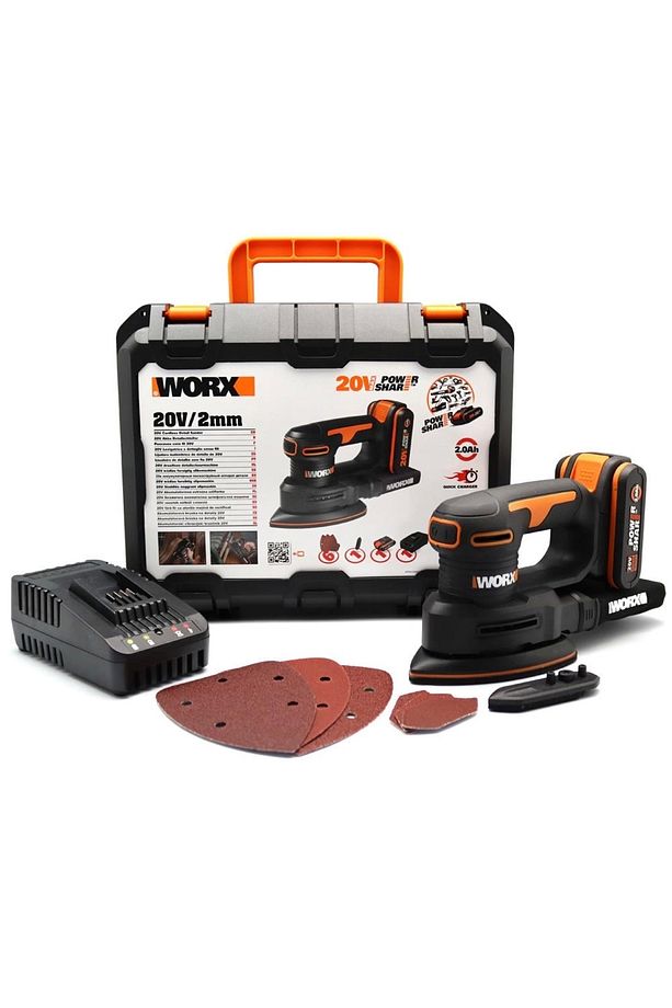Wx822 20volt 2.0ah. Li-ion Şarjlı Profesyonel Üçgen Mouse Zımpara - 1
