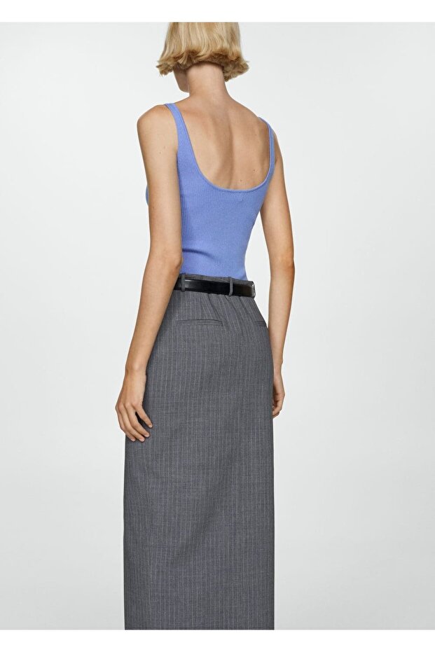 Askılı triko bluz - 3