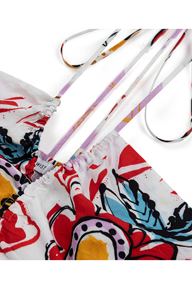 Pattern printed bustier - 4