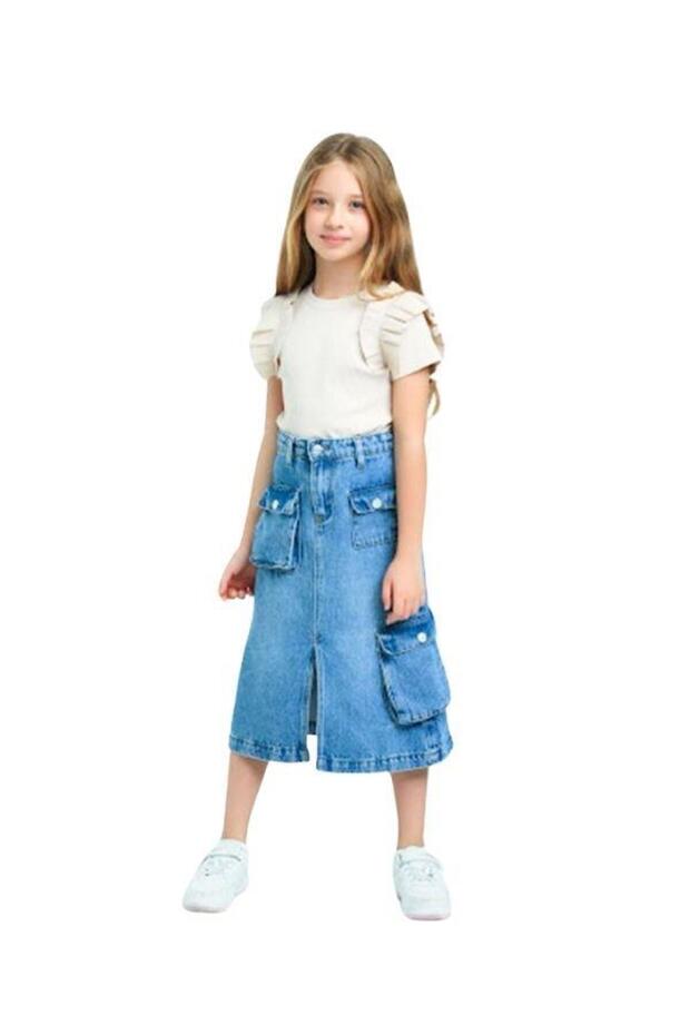 Girl's Cotton Camisole Blouse with Ruffled Sleeves