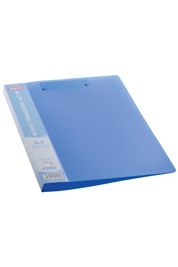 ملف ضغط مزدوج A4 أزرق غير لامع - 2