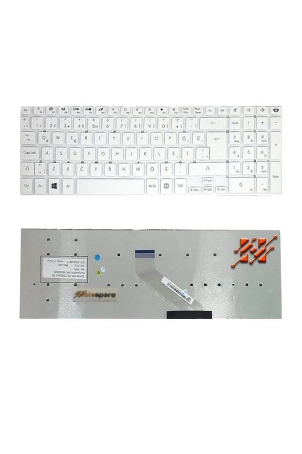Acer ile Uyumlu Aspire E5-571G, E5-571P, E5-571PG, E5-572, E5-572G Notebook Klavye Beyaz TR - 1