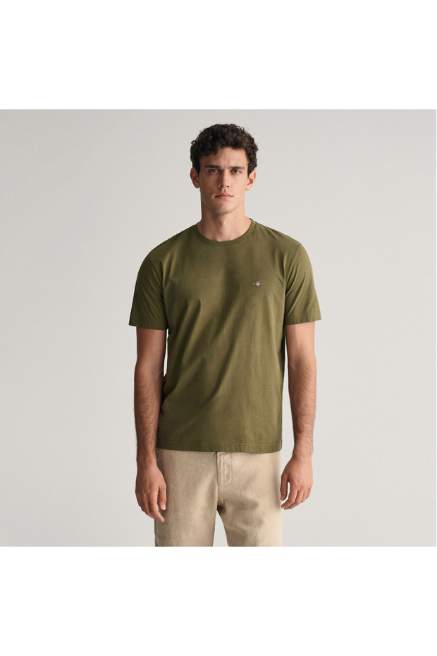 Erkek Yeşil Regular Fit Bisiklet Yaka T-Shirt - 1