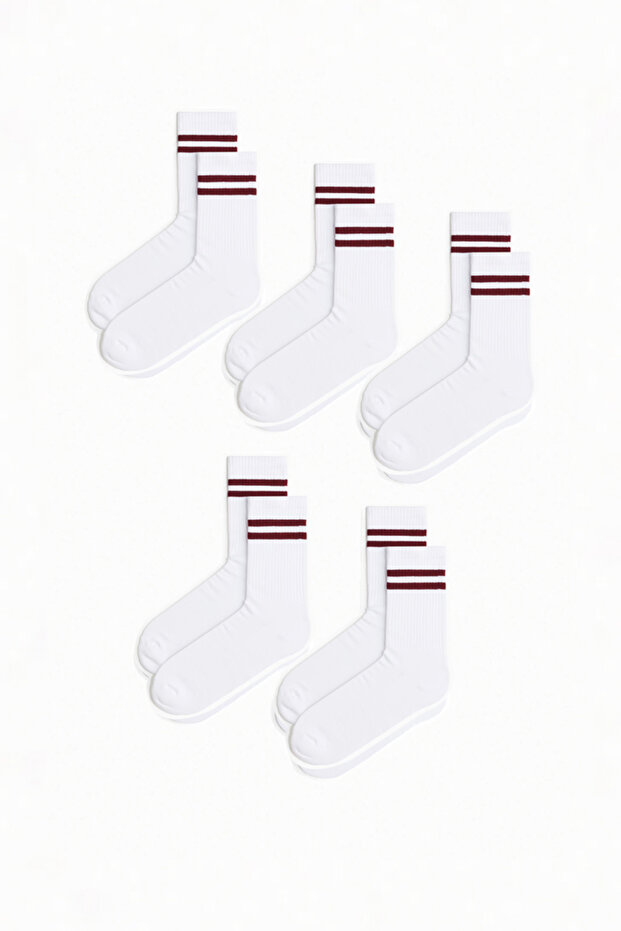 5-Piece Towel Sole (Thick Sole) Throat Rubber Knitted Knitwear Seamless Tennis Socks