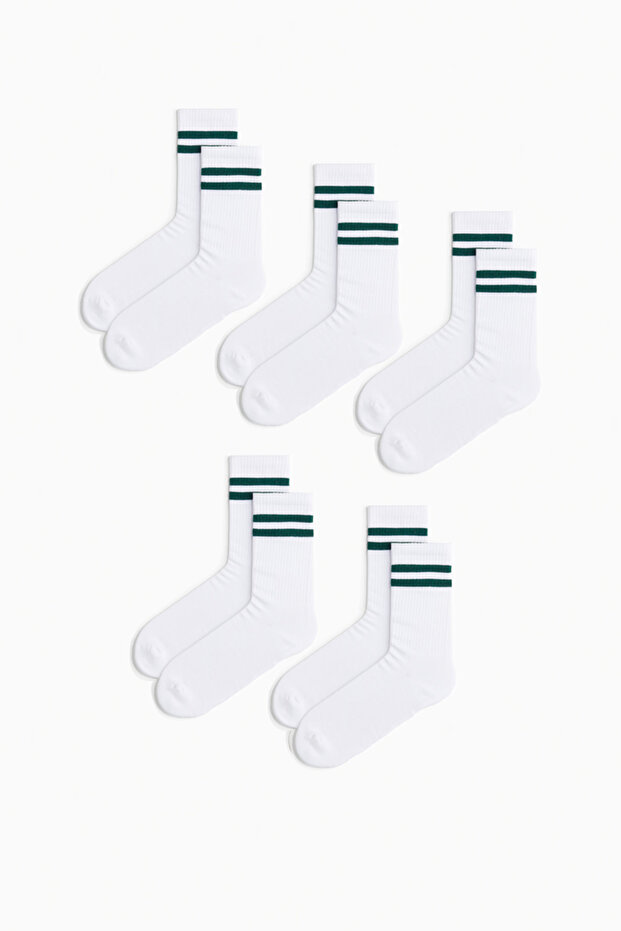 5-Piece Towel Sole (Thick Sole) Throat Rubber Knitted Knitwear Seamless Tennis Socks