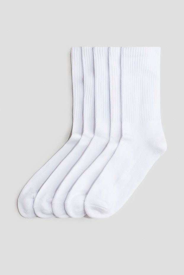 5-Piece Towel Sole (Thick Sole) Throat Rubber Knitted Knitwear Seamless Tennis Socks