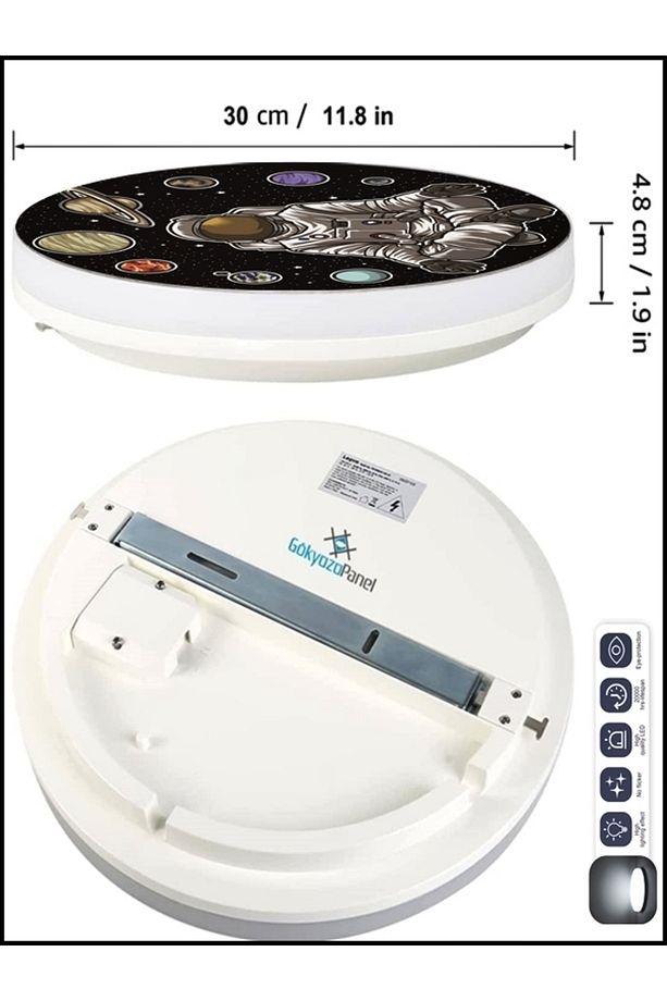 Space-Astronot Avize-Led Avize-25watt-30cm x 30cm,çocuk odası avize, avize modelleri, astronot avize - 4