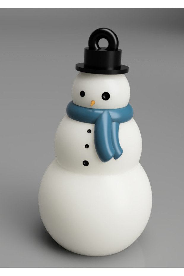 3 Pieces Christmas Pine Tree Ornament - Snowman Ornament - 6 Cm