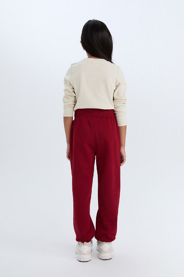 Kız Çocuk Beli Paçası Lastikli Cepli Basic Düz Jogger Eşofman Altı D7008A824WN - 6