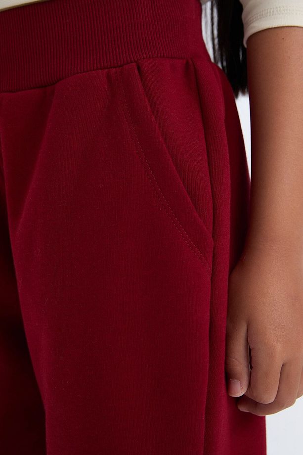 Kız Çocuk Beli Paçası Lastikli Cepli Basic Düz Jogger Eşofman Altı D7008A824WN - 5
