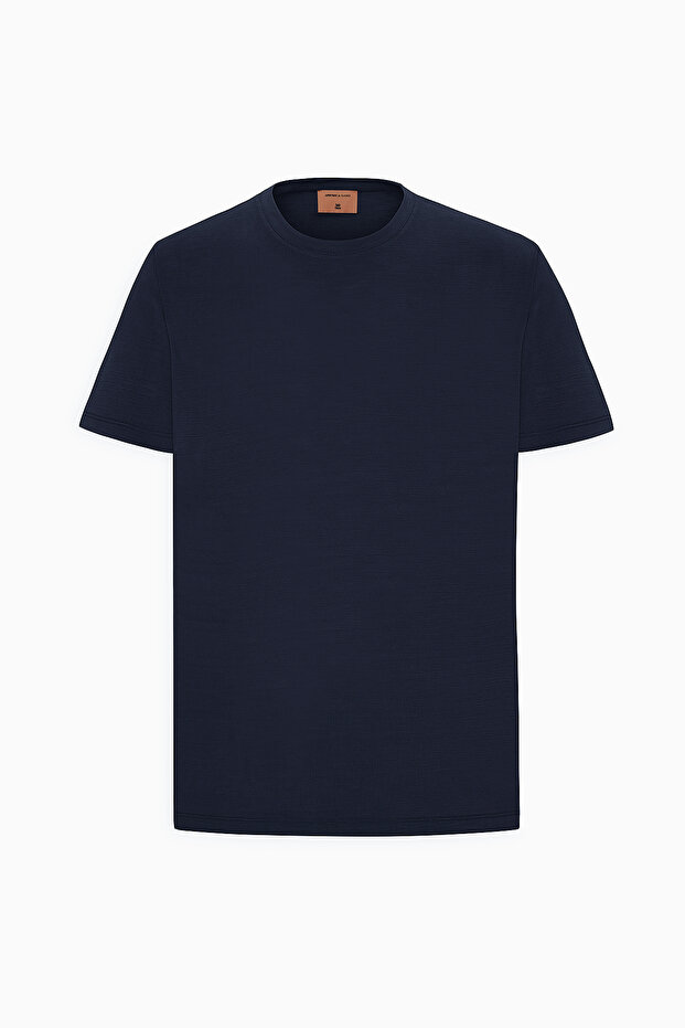Erkek Siyah Slim Fit Dar Kesim Bisiklet Yaka Pamuklu Tişört - 6