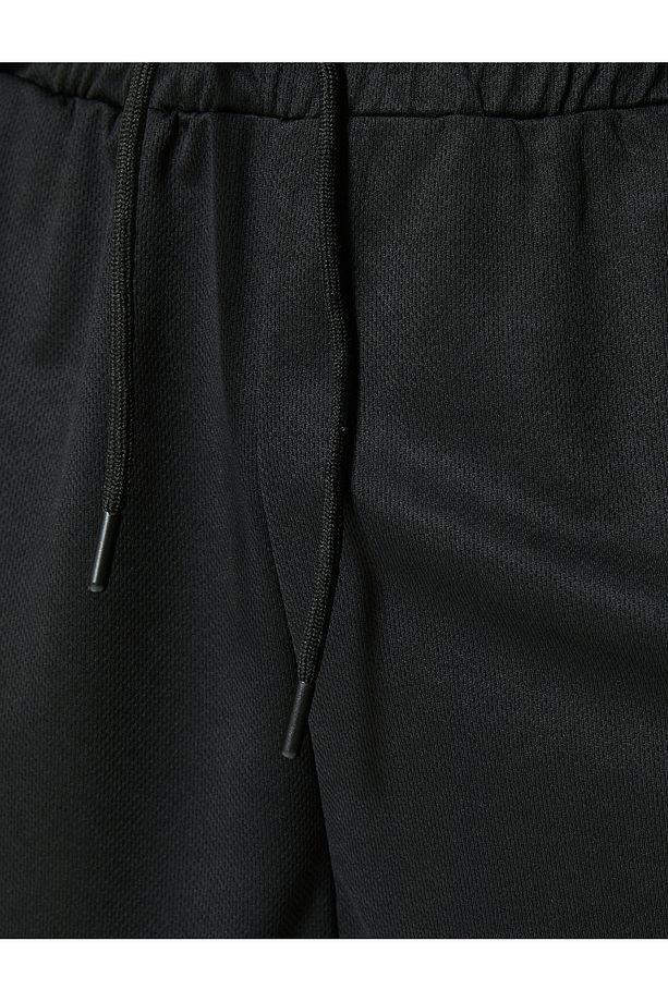 Spor Şort Beli Bağcıklı Slogan Baskılı Cepli - 6