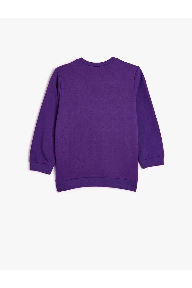 Sweatshirt Uzun Kollu Bisiklet Yaka Şehir Temalı Şardonlu - 2