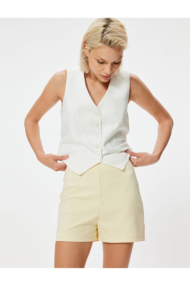 Yüksek Bel Mini Şort  Slim Fit - 2