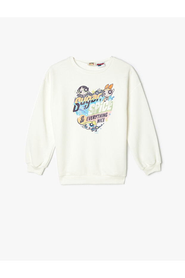 5Wkg10432Ak 010 Ecru Girl's Jersey Sweatshirt