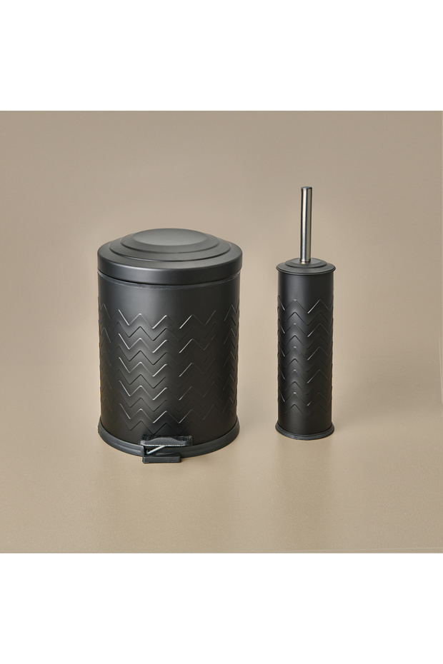 Bath Desenli 2'li Banyo Seti - Siyah - 1