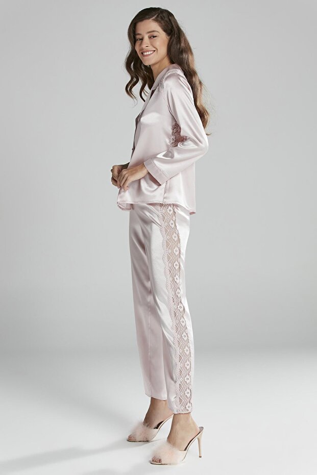 Satin Lace Women's Pajama Set - Senza Store 1438
