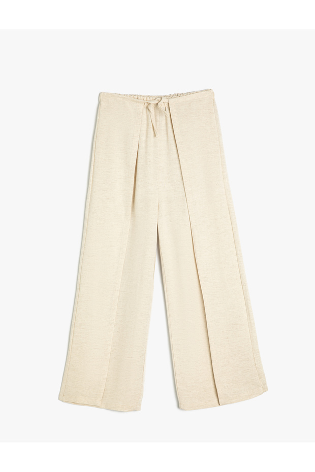 Basic Trousers with Spanish Style Legs, Linen Blend