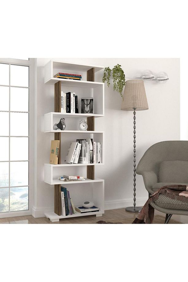 Blok Kitaplık Beyaz-ceviz - 1