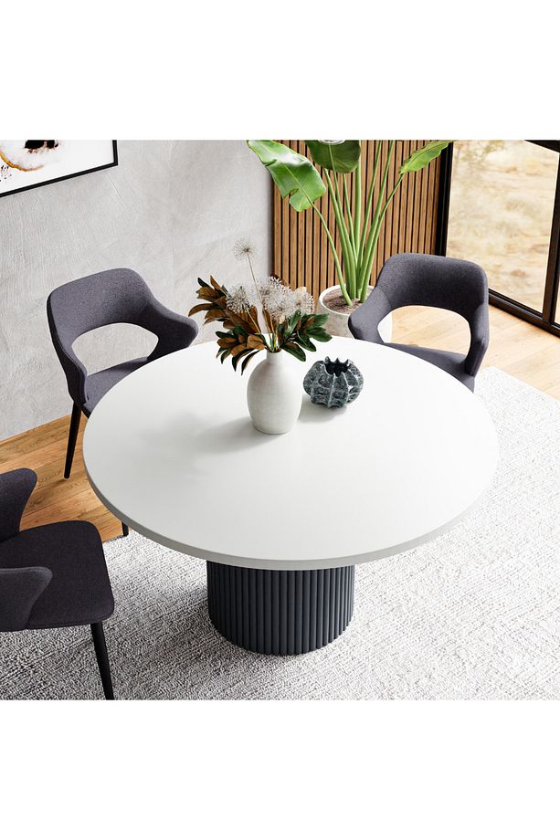 Dsc Design Bohem Yemek Masası Çap 100 Cm Beyaz - 1