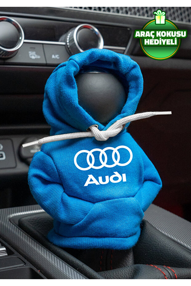 Audi Logo Blue White Gear Shift Hoodie Car Gear Shift Outfit Gear Shift Fleece Auto Accessory Gear Shift Knob Sweat