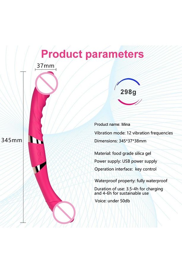Çift Başlı Lezbiyen Vibratör 12 Farklı Titreşim G Nokta Anal Ve Klitoral Orgazm Usb Şarjlı - 4