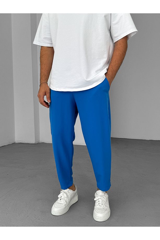 Mavi Bol Kesim Basic Pantolon By-319 - 1
