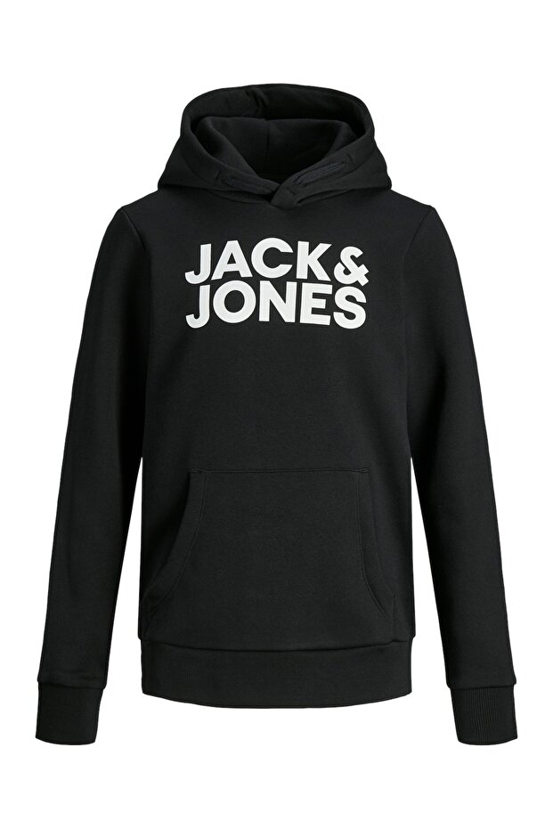 Noos Kids Black Sweatshirt - Corp Logo, Hooded (12.