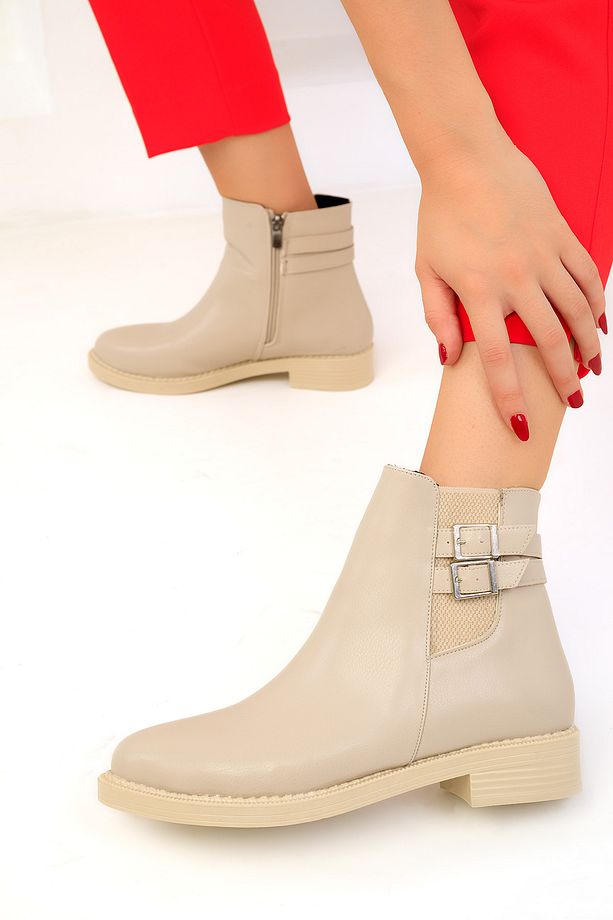Bej Kadın Bot & Bootie 19583 - 3