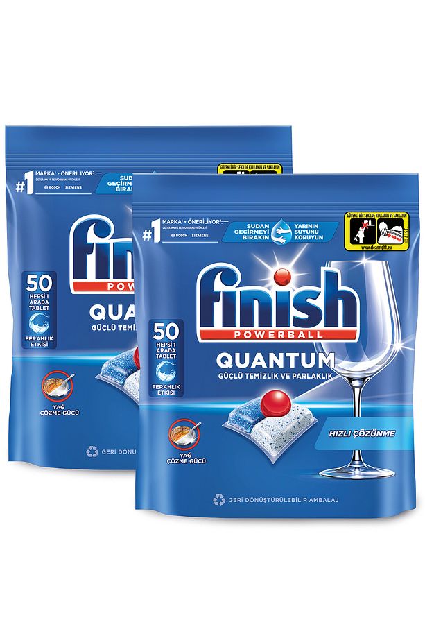 Quantum Hepsi Bir Arada Bulaşık Makinesi Deterjanı Kapsül Tablet 100 Adet (50 x 2'li) - 2