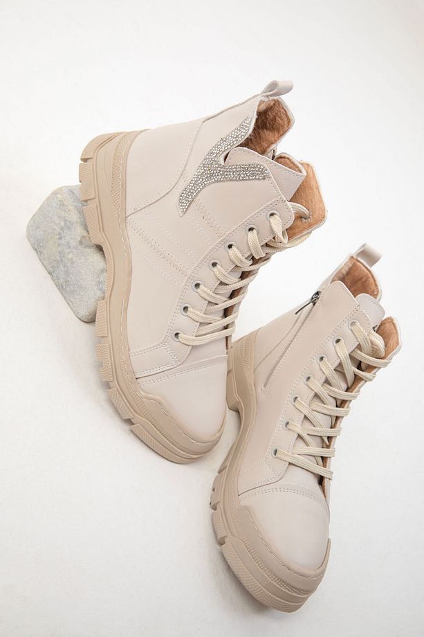 Bej Kadın Bot & Bootie 19915 - 3