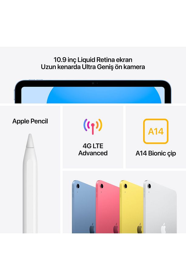 10.9-inch iPad Wi-Fi + Cellular 256GB - Sarı - 6