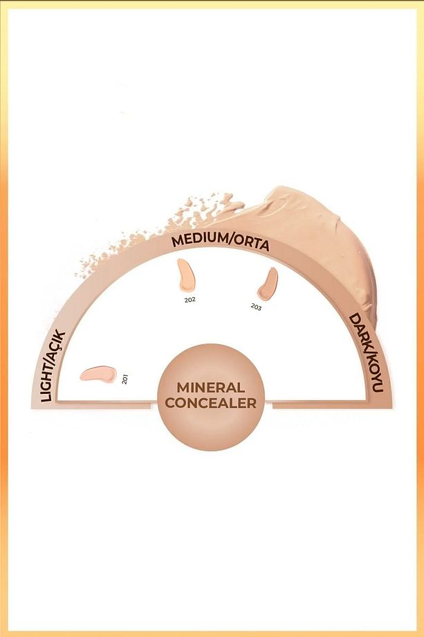Mineral Concealer Spf 15 Yoğun Kapatıcı Metal Başlıklı Göz Altı Kapatıcısı - 203 Orta Koyu - 4