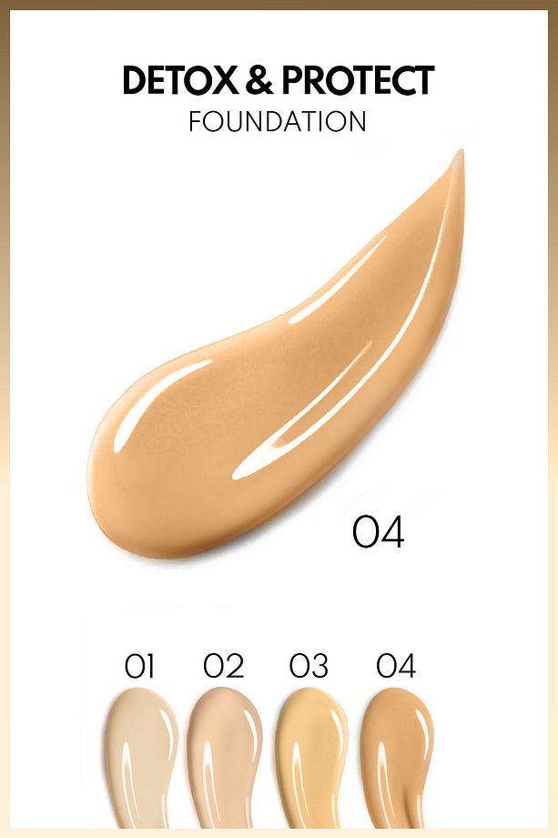 Detox & Protect Foundation Spf 15 Yoğun Kapatıcı Saten Bitişli Fondöten - 04 Sand - 4