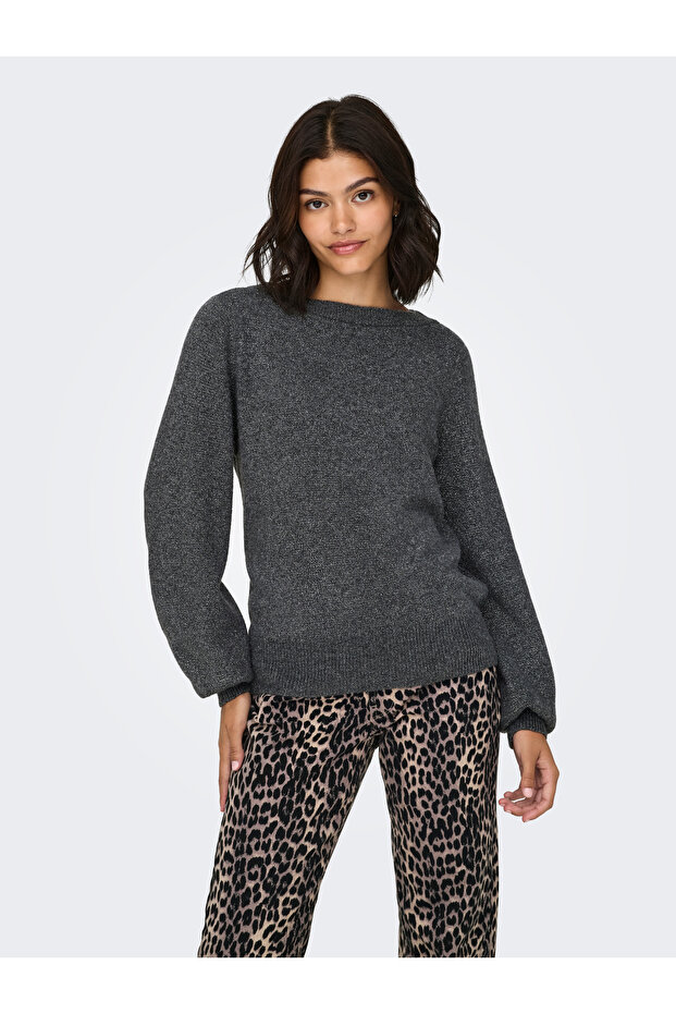 Jdyrue Glitter L/S Boat Pullove Knt Noos 15330648 Dark Gray Melange
