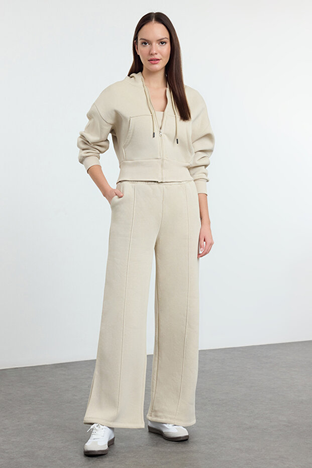 Bequemes Trainingsanzug-Set aus Fleece mit Kapuze, 3-teilig – TWOAW25EM00007 - 2