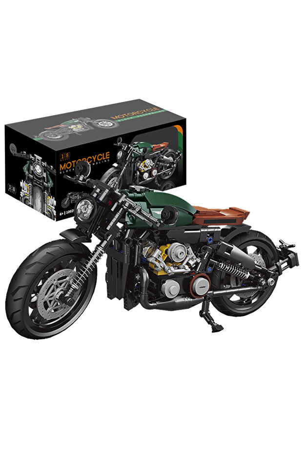 With original box Classic 1:8 Super Motorbike Building Bricks Sets City Racer Motorcycle Technical B