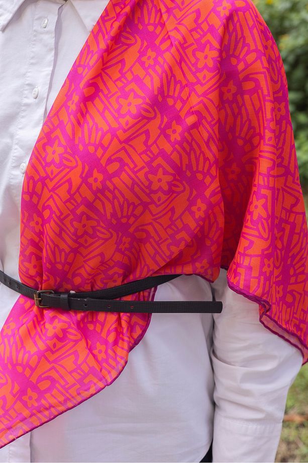 Sisterscarfs AHUSE DESEN Yeni Koleksiyon Soft Eşarp 90x90 cm - 1