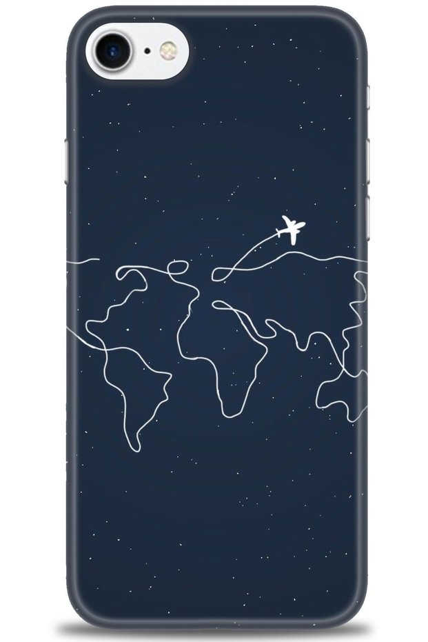 iPhone Se 2020 Case Hd Printed Case - Airplane and World - Mrc