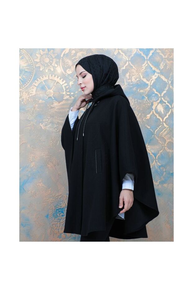 Panço Örme Kaşe  oversize -siyah - 1